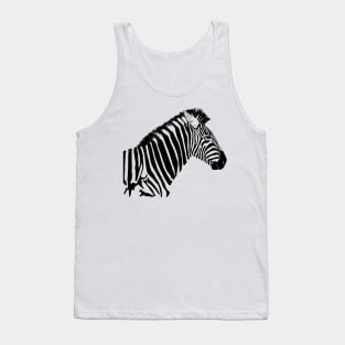 Zebra Silhouette Black and White Safari animals Tank Top